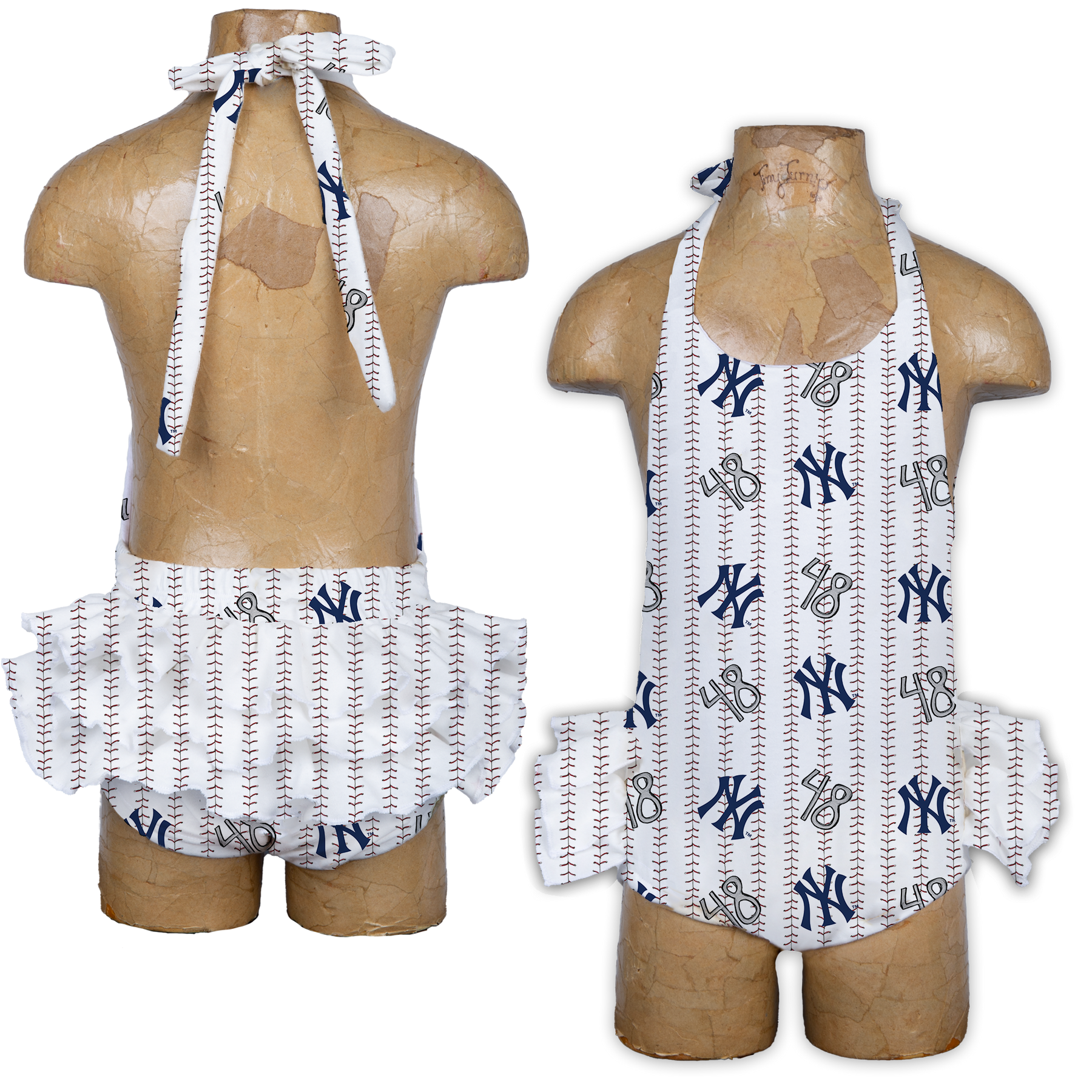 VIP MLB Signature Stitch w/ Number, Logo - Ruffle Romper - Tiny Turnip