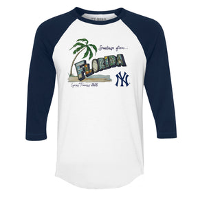 New York Yankees Mets Spring Training 2025 3/4 Navy Blue Sleeve Raglan