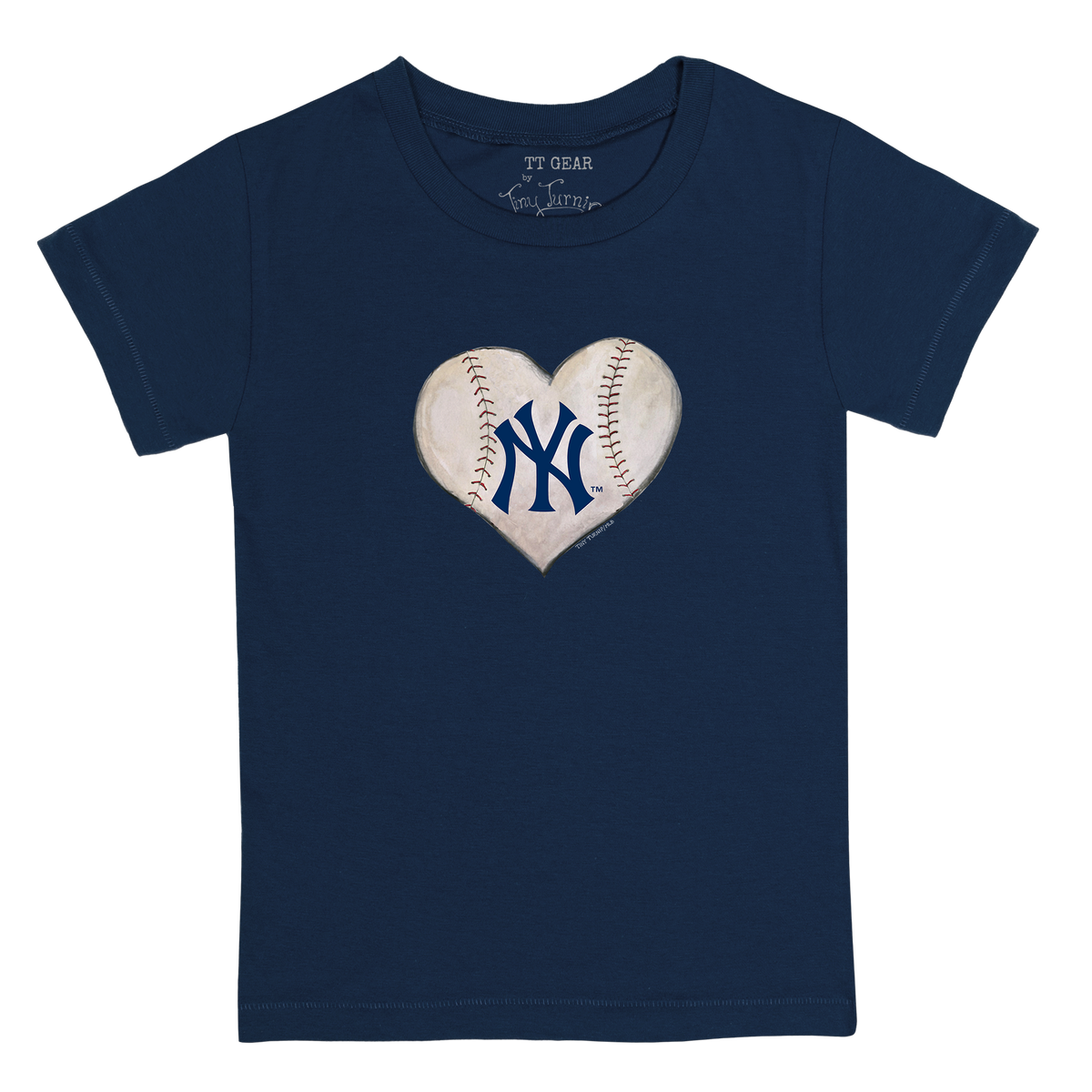New York Yankees Stitched Heart Kid's Tee Shirt - Tiny Turnip
