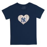 New York Yankees Stitched Heart Kid's Tee Shirt - Tiny Turnip