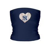 New York Yankees Stitched Heart Tube Top - Tiny Turnip