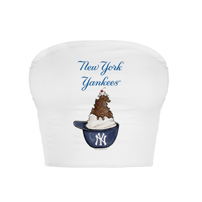 New York Yankees Sundae Helmet Crop Tube Top - Tiny Turnip