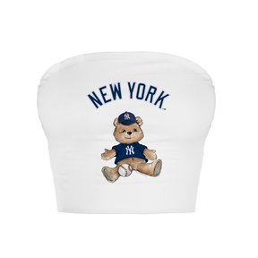 New York Yankees Teddy Crop Tube Top - Tiny Turnip