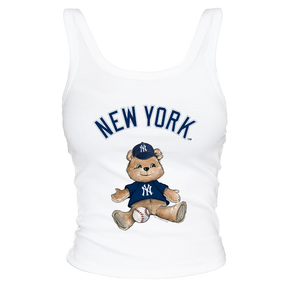 New York Yankees Teddy Ribbed Tank | Tiny Turnip New York Yankees Teddy Ribbed Tank | Tiny Turnip