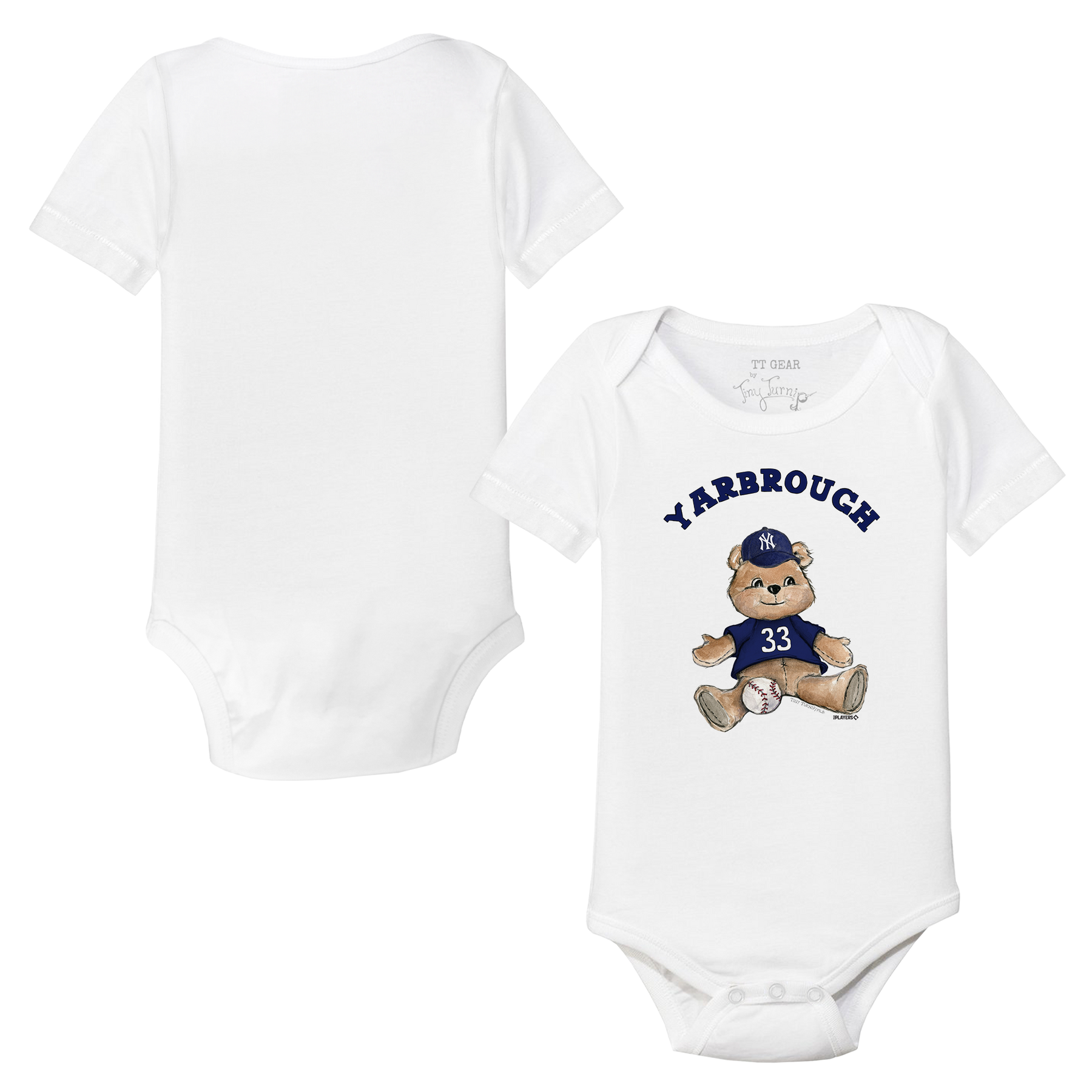 VIP MLB Teddy w/ Name, Number - Short Sleeve Snapper - Tiny Turnip