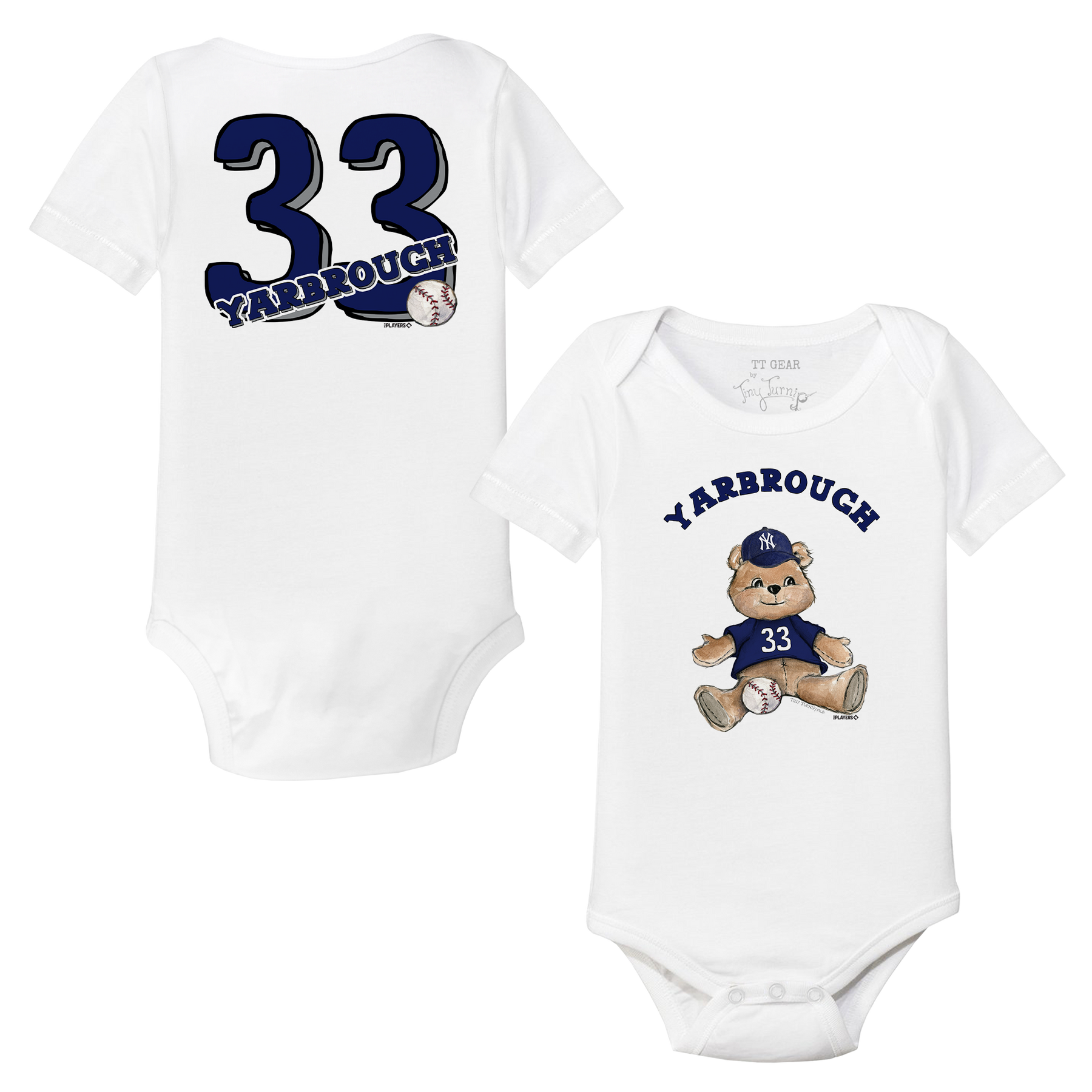 Teddy w/ Name, Number - Short Sleeve Snapper - Tiny Turnip