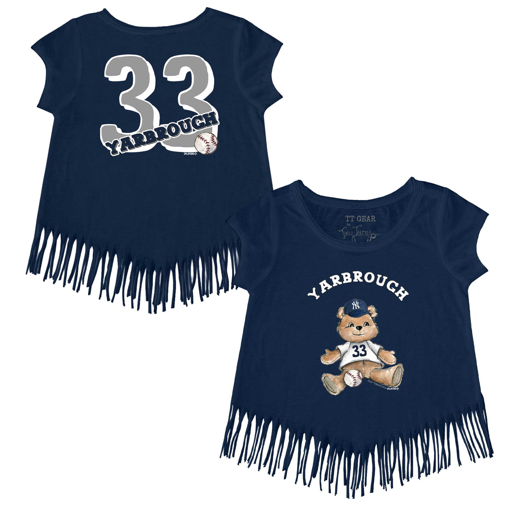 Teddy w/ Name, Number - Fringe Tee - Tiny Turnip