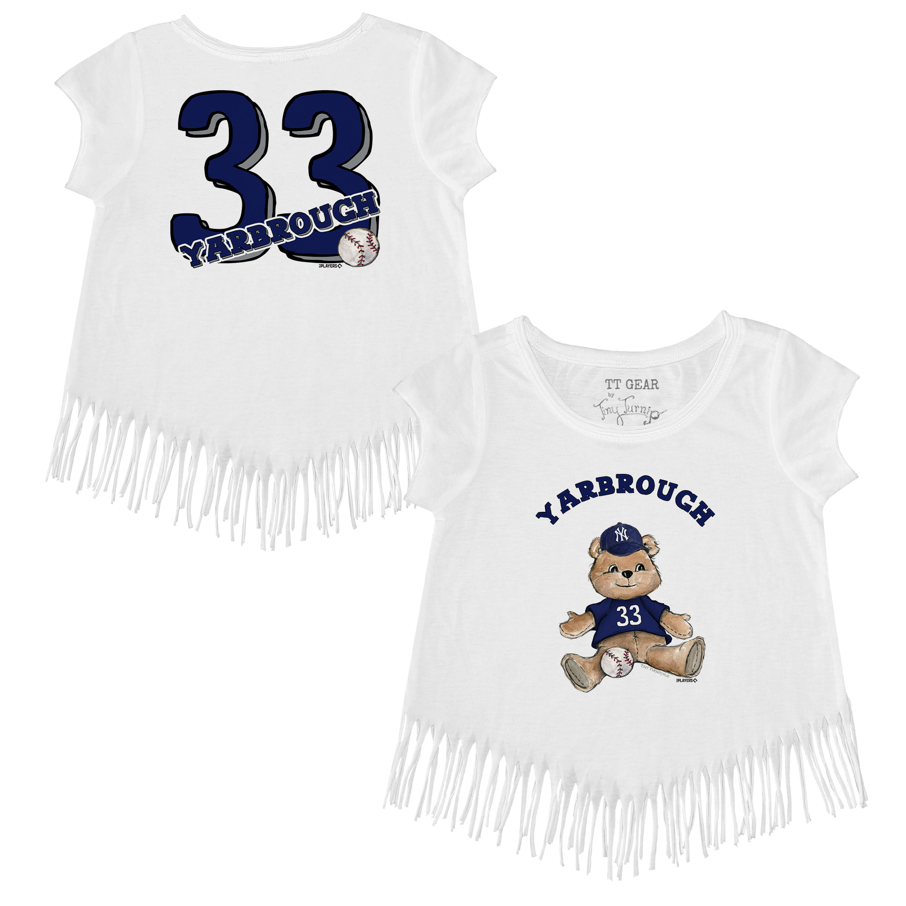 Teddy w/ Name, Number - Fringe Tee - Tiny Turnip