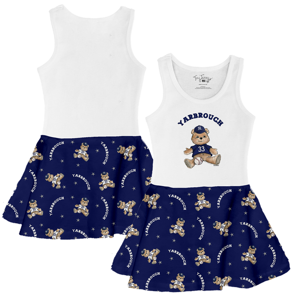 VIP MLB Teddy w/ Name, Number - Tank Swing Dress - Tiny Turnip