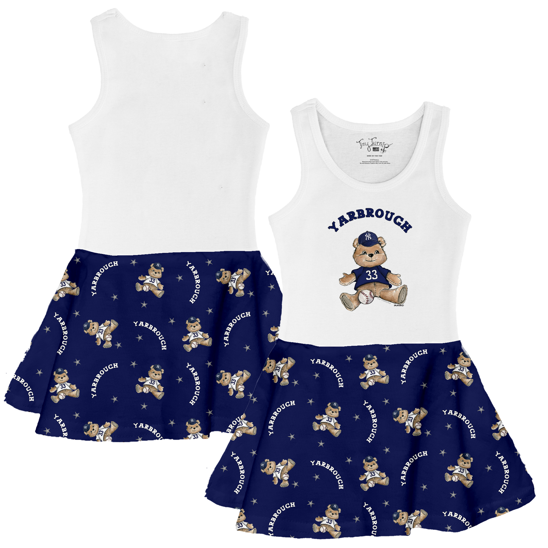 VIP MLB Teddy w/ Name, Number - Tank Swing Dress - Tiny Turnip