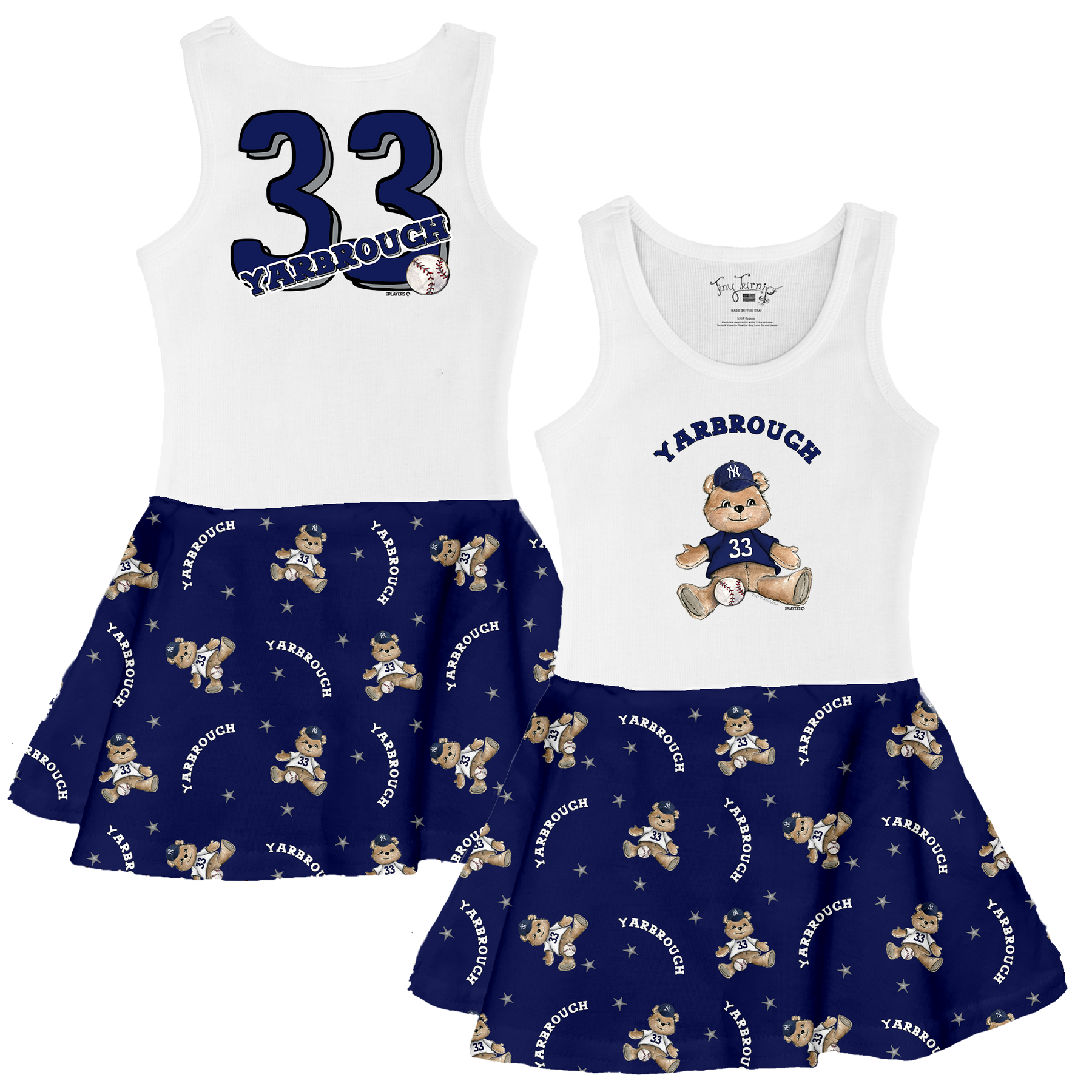 Teddy w/ Name, Number - Tank Swing Dress - Tiny Turnip