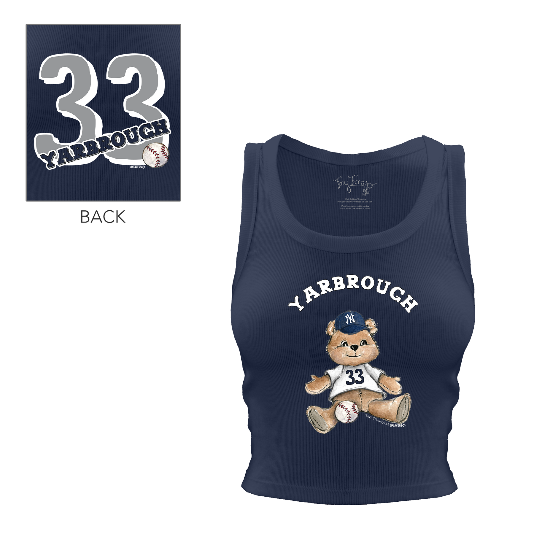 Teddy w/ Name, Number - Crop Tank - Tiny Turnip