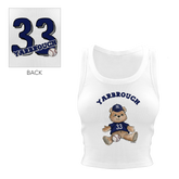 Teddy w/ Name, Number - Crop Tank - Tiny Turnip