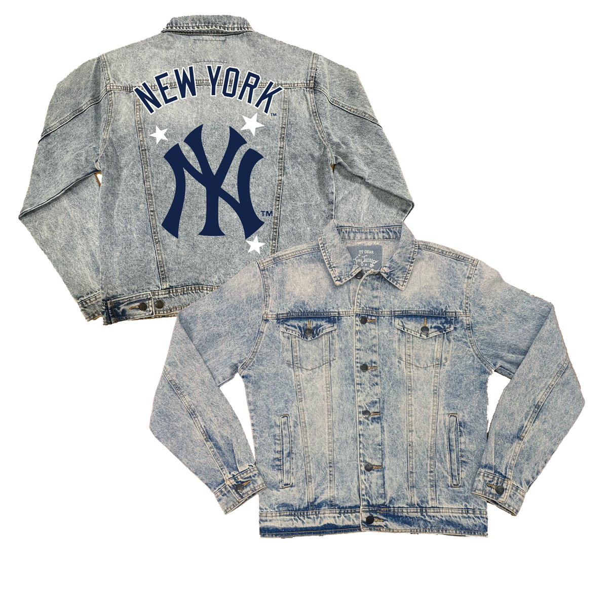 New York Yankees Logo Stars Boyfriend Denim Jacket