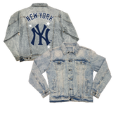 New York Yankees Logo Stars Boyfriend Denim Jacket