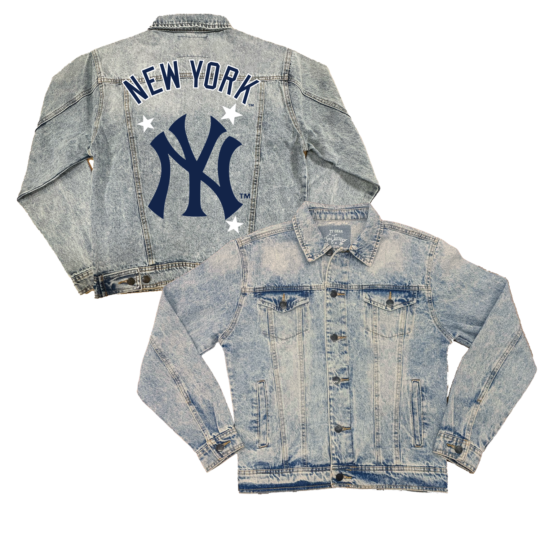 New York Yankees Logo Stars Boyfriend Denim Jacket