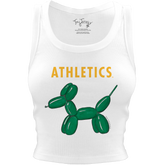 Oakland Athletics Balloon Dog Crop Tank - Tiny Turnip