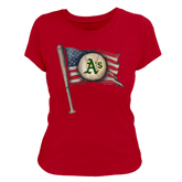 Oakland Athletics Baseball Flag Women's Tee Shirt