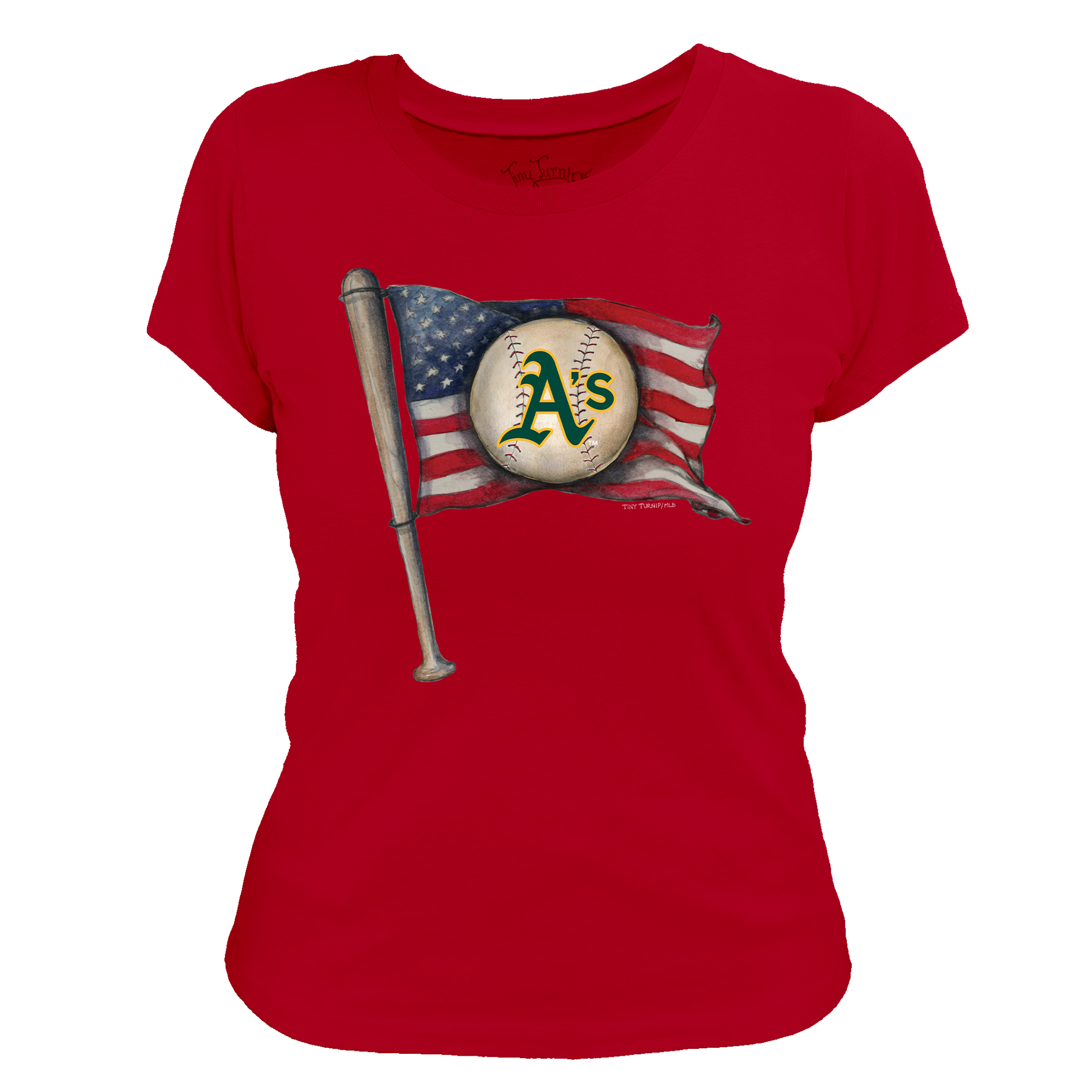 Oakland Athletics Baseball Flag Women's Tee Shirt