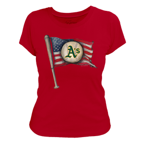 Oakland Athletics Baseball Flag Women's Tee Shirt