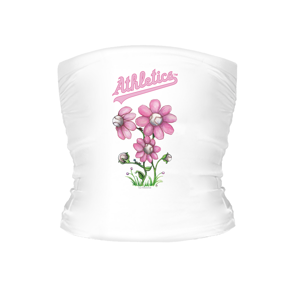 Oakland Athletics Blooming Baseball Tube Top - Tiny Turnip