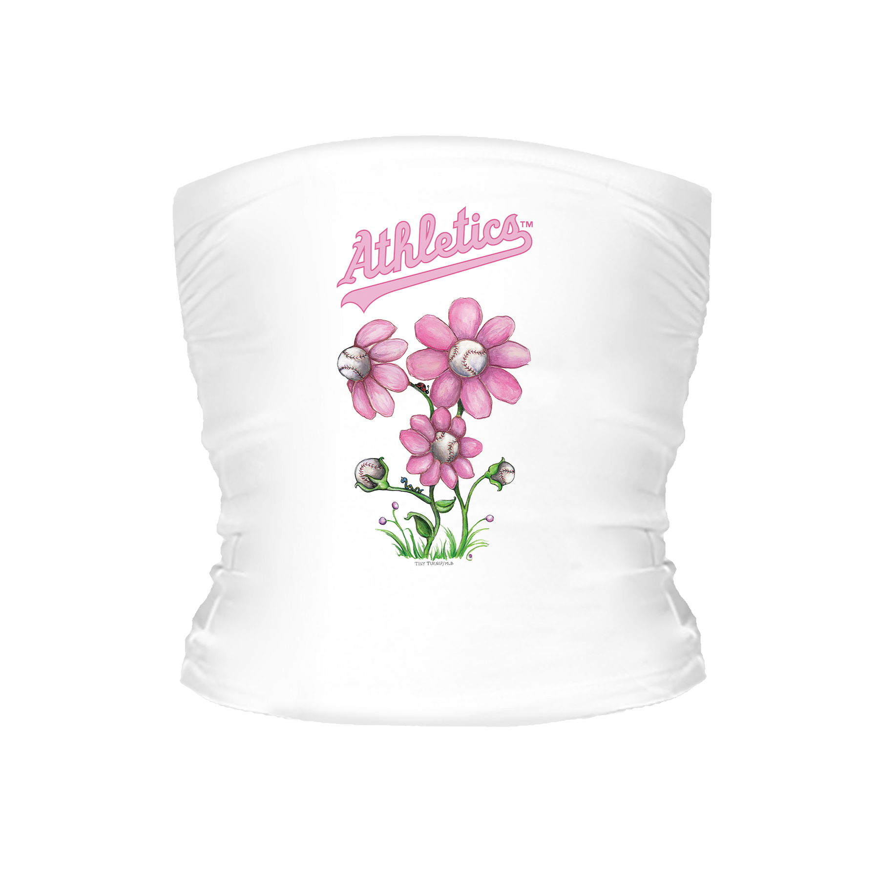 Oakland Athletics Blooming Baseball Tube Top - Tiny Turnip