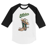 Oakland Athletics Cowboy Boot 3/4 Black Sleeve Raglan