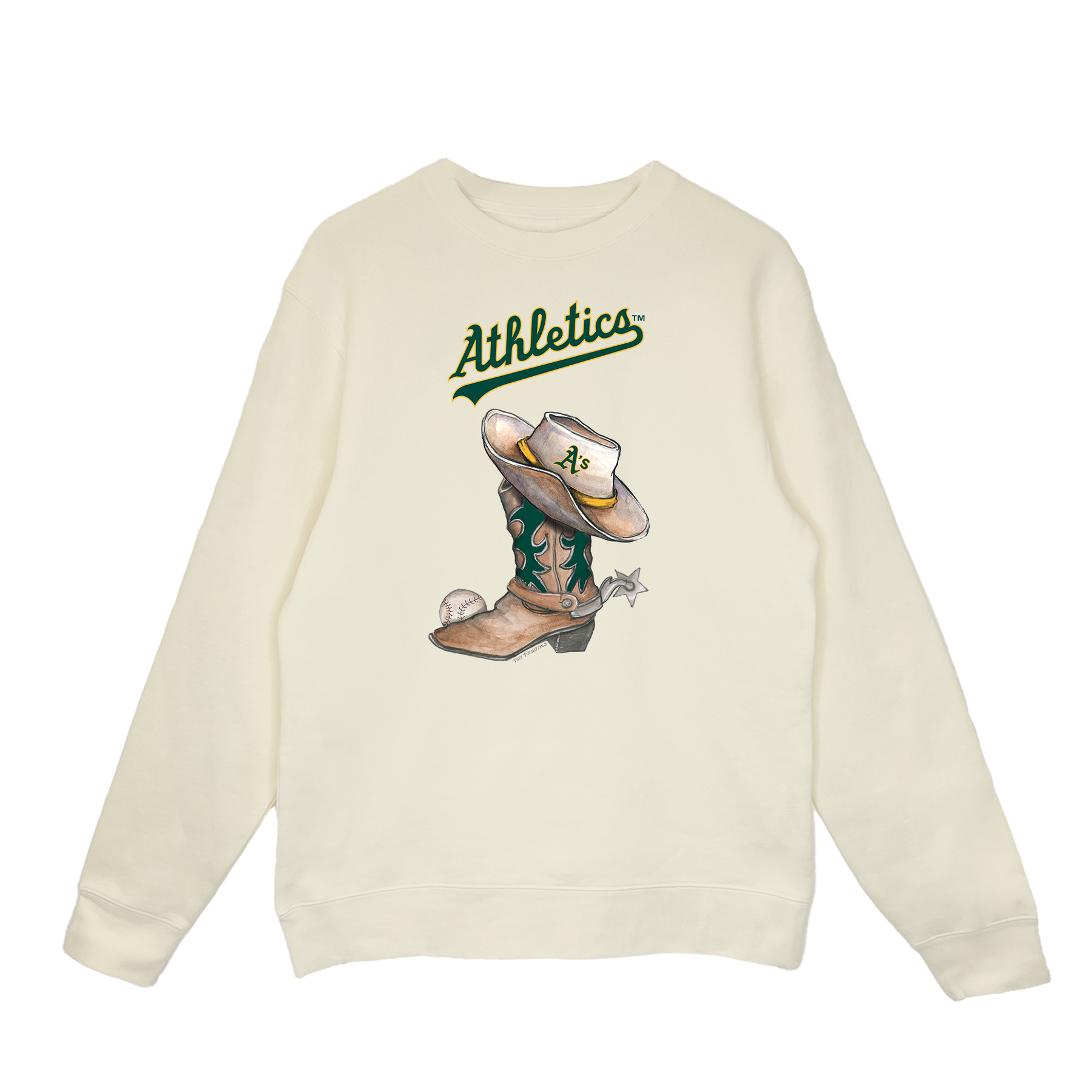 Oakland Athletics Cowboy Boot Crewneck Sweatshirt