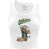 Oakland Athletics Cowboy Boot Crop Tank - Tiny Turnip