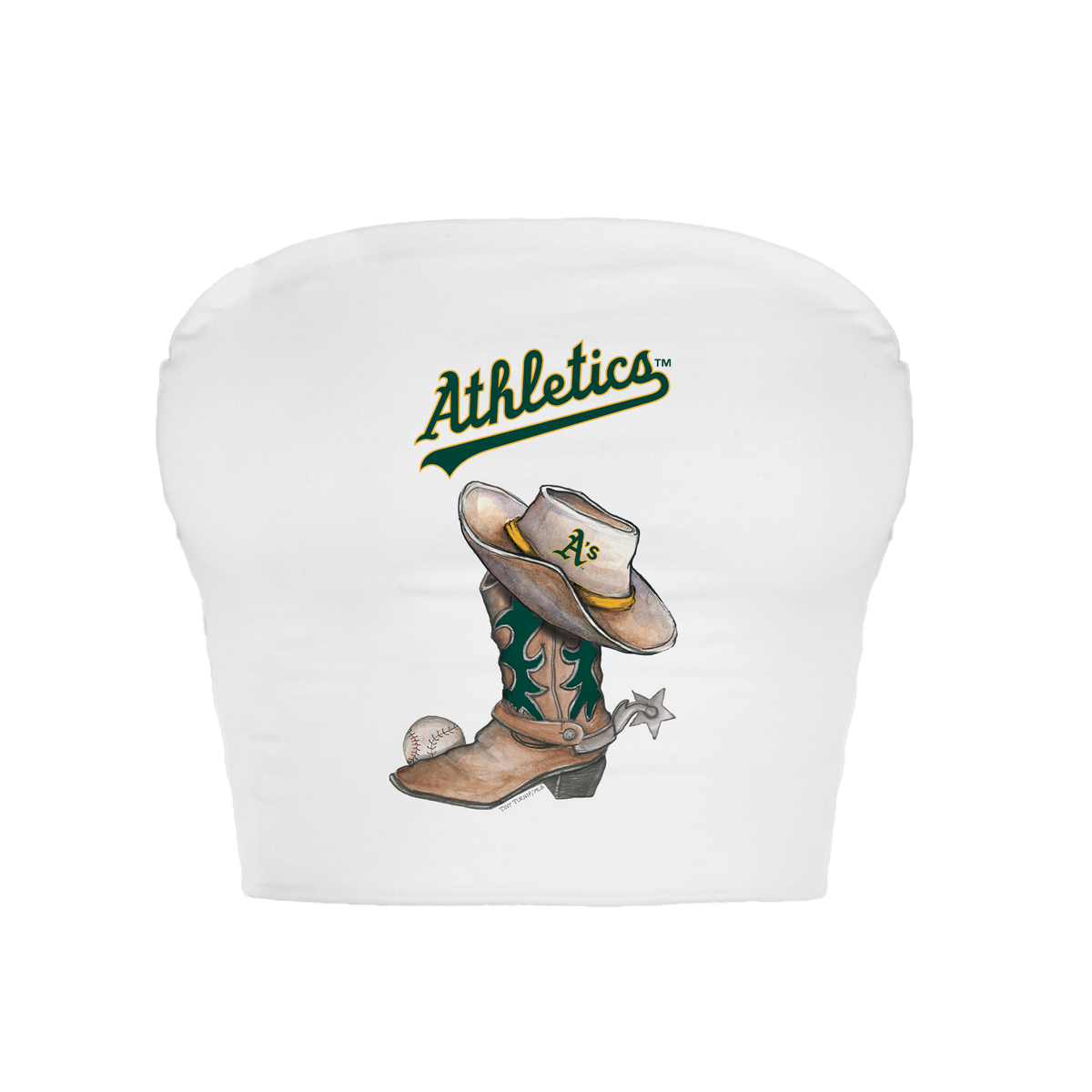 Oakland Athletics Cowboy Boot Crop Tube Top