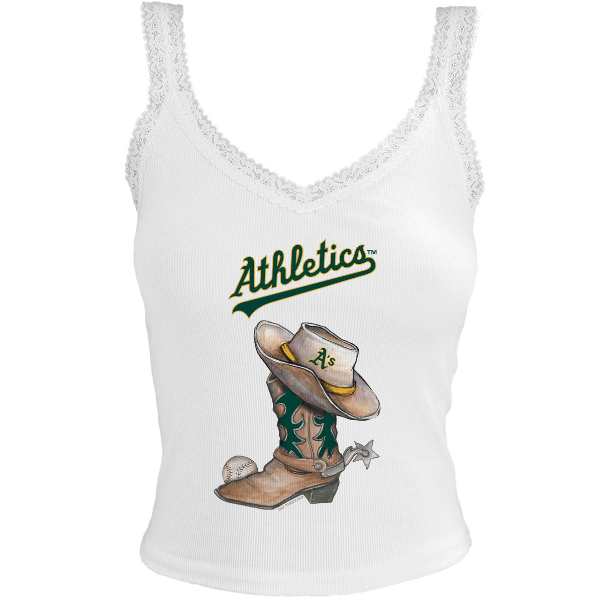 Oakland Athletics Cowboy Boot Lace Tank
