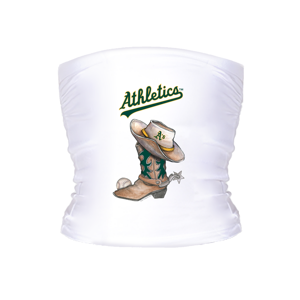 Oakland Athletics Cowboy Boot Crop Tube Top
