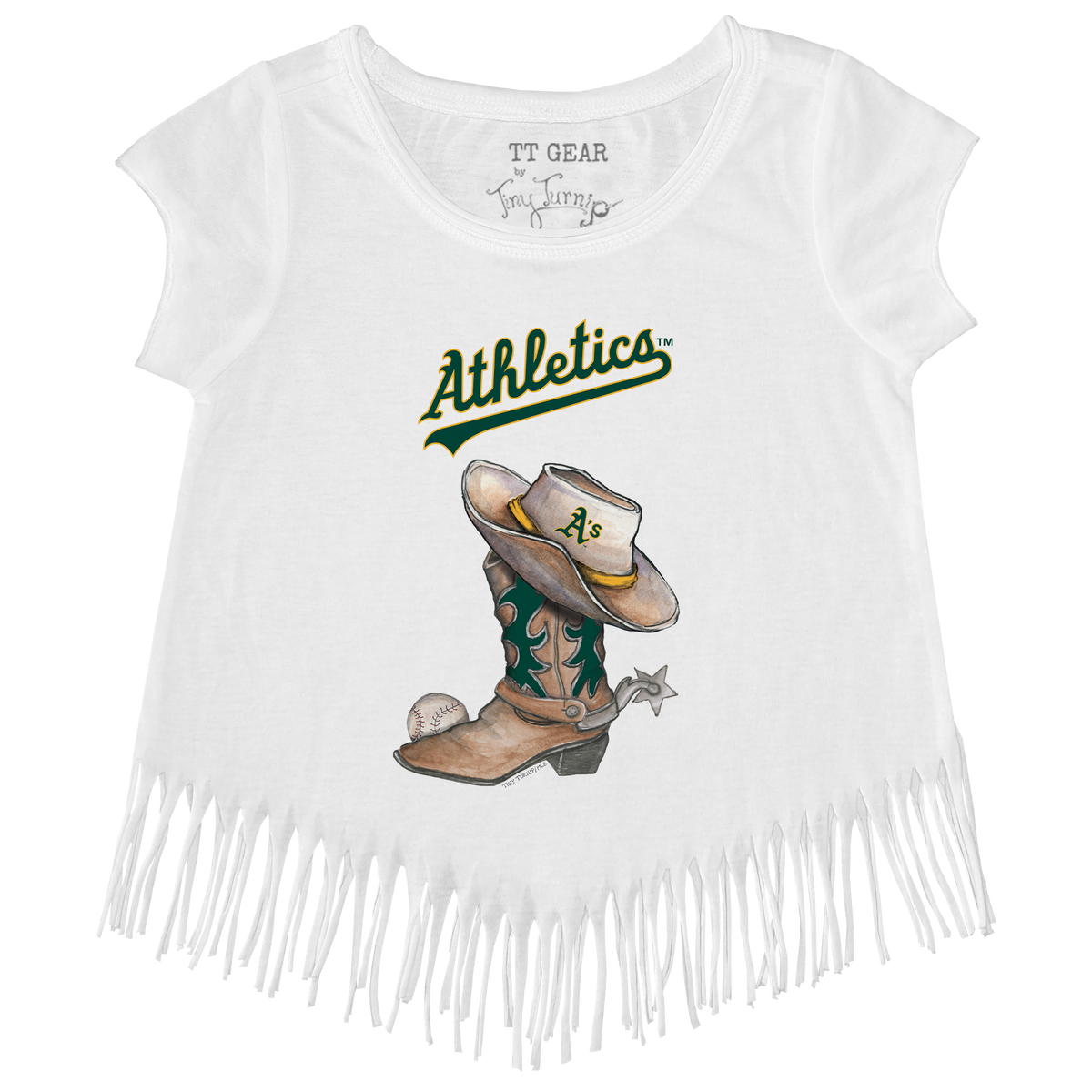 Oakland Athletics Cowboy Boot Fringe Tee