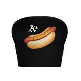 Oakland Athletics Hot Dog Crop Tube Top