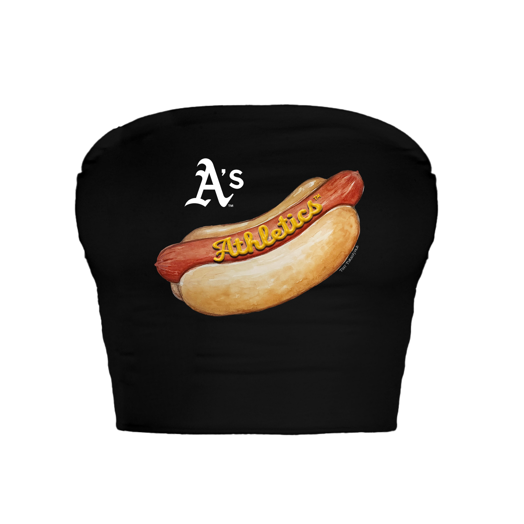 Oakland Athletics Hot Dog Crop Tube Top