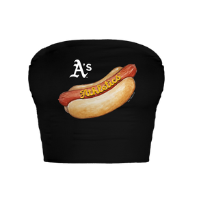 Oakland Athletics Hot Dog Crop Tube Top