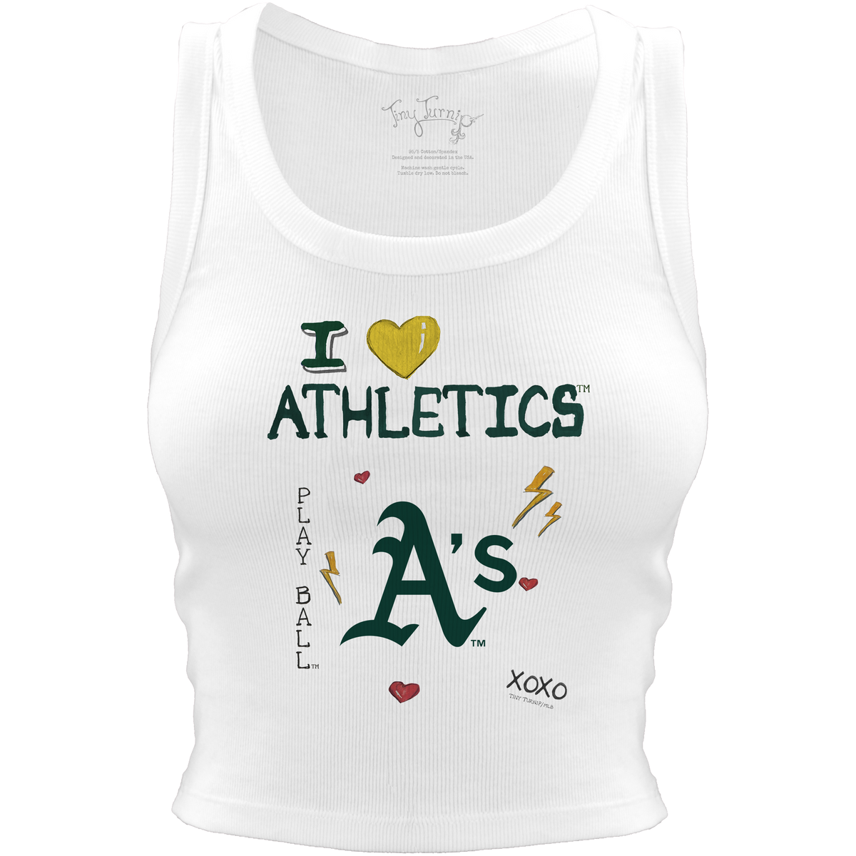 Oakland Athletics I Heart Team Crop Tank - Tiny Turnip