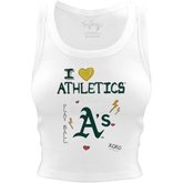 Oakland Athletics I Heart Team Crop Tank - Tiny Turnip