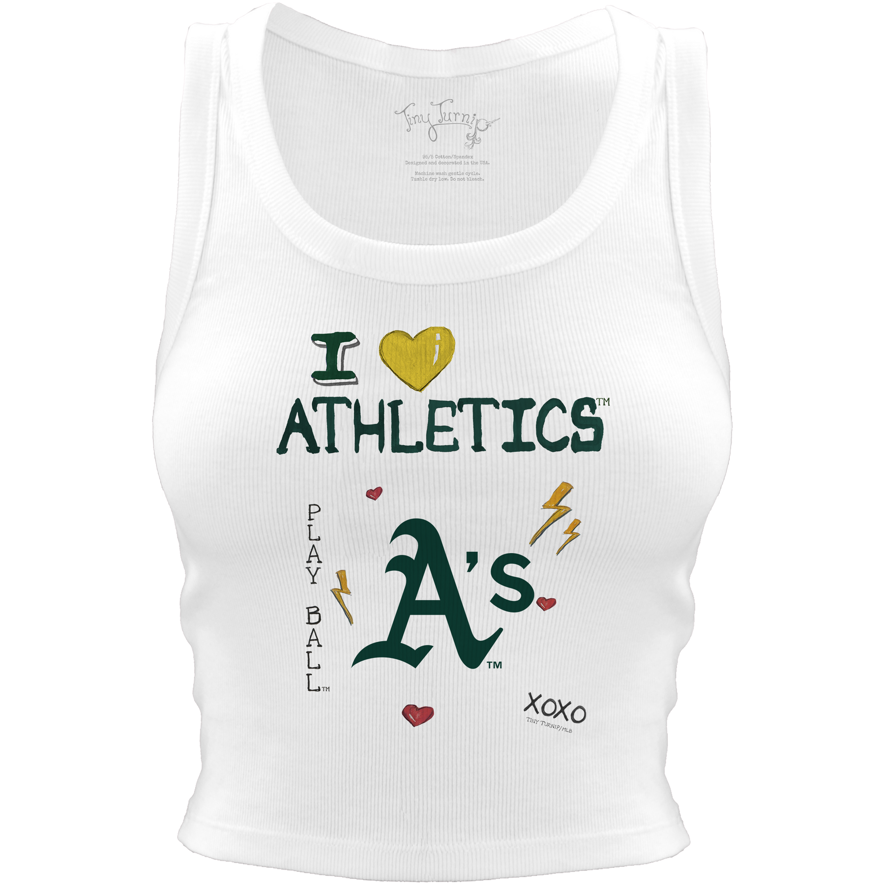 Oakland Athletics I Heart Team Crop Tank - Tiny Turnip