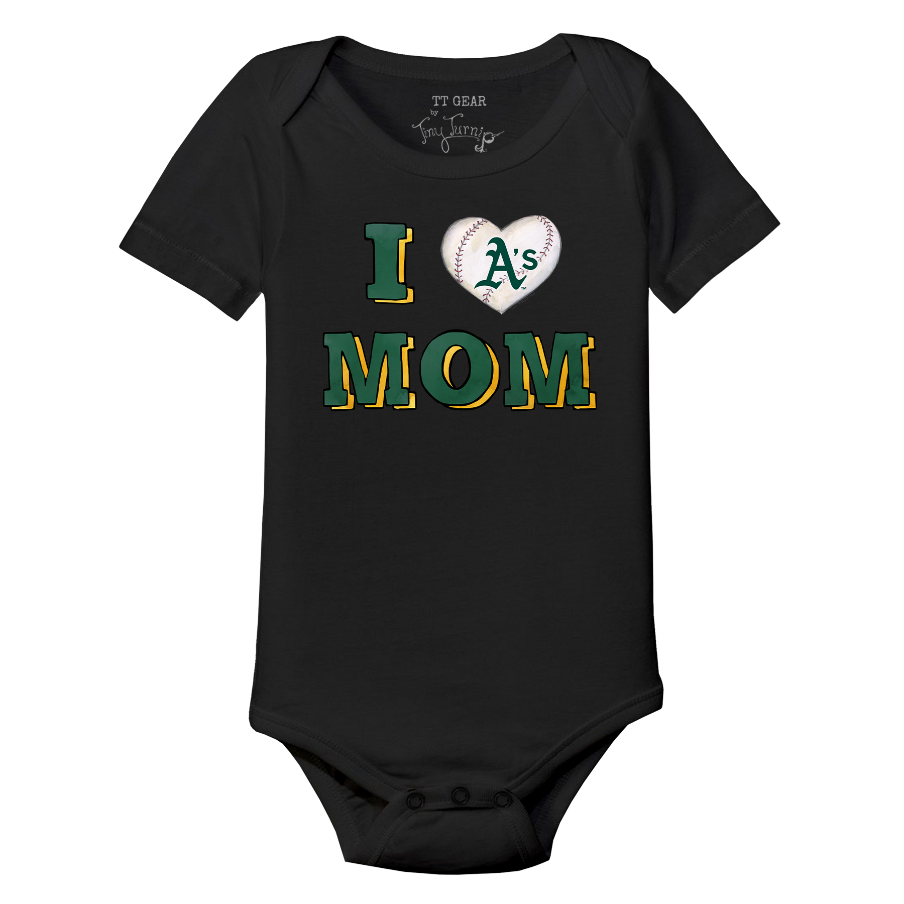 Oakland Athletics I Love Mom Short Sleeve Snapper