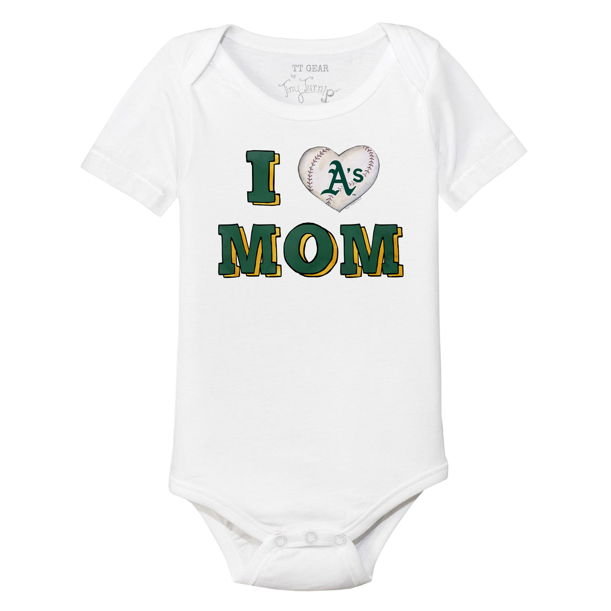 Oakland Athletics I Love Mom Short Sleeve Snapper