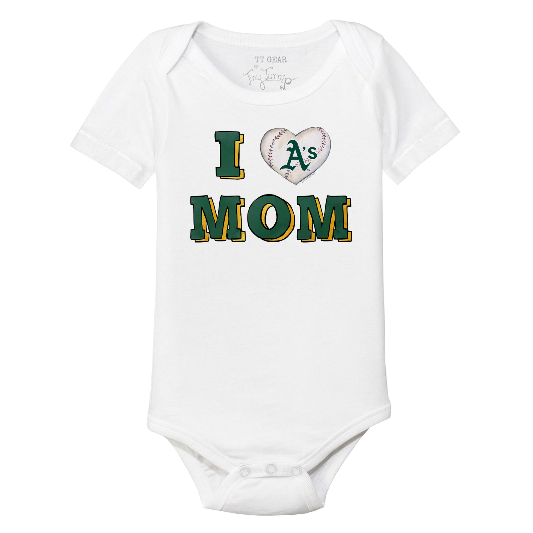 Oakland Athletics I Love Mom Short Sleeve Snapper