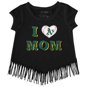 Oakland Athletics I Love Mom Fringe Tee