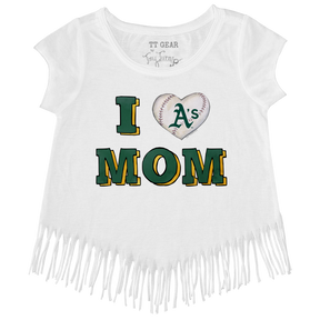 Oakland Athletics I Love Mom Fringe Tee