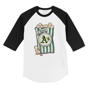 Oakland Athletics Lil' Peanut 3/4 Black Sleeve Raglan