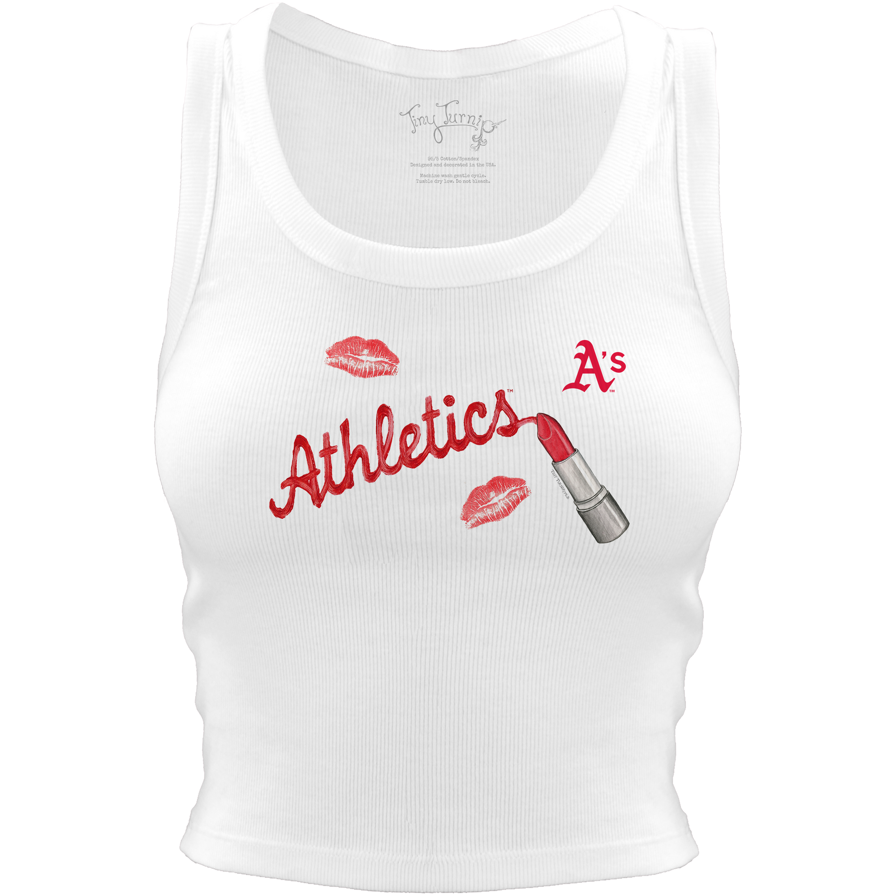 Oakland Athletics Lipstick Crop Tank - Tiny Turnip