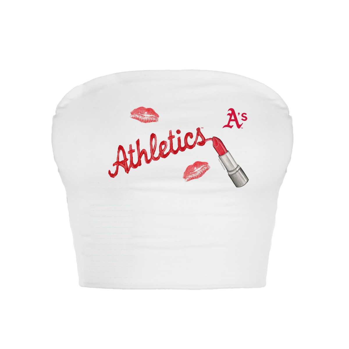 Oakland Athletics Lipstick Crop Tube Top - Tiny Turnip