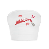 Oakland Athletics Lipstick Crop Tube Top - Tiny Turnip