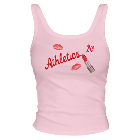 Oakland Athletics Lipstick OG Ribbed Tank - Tiny Turnip