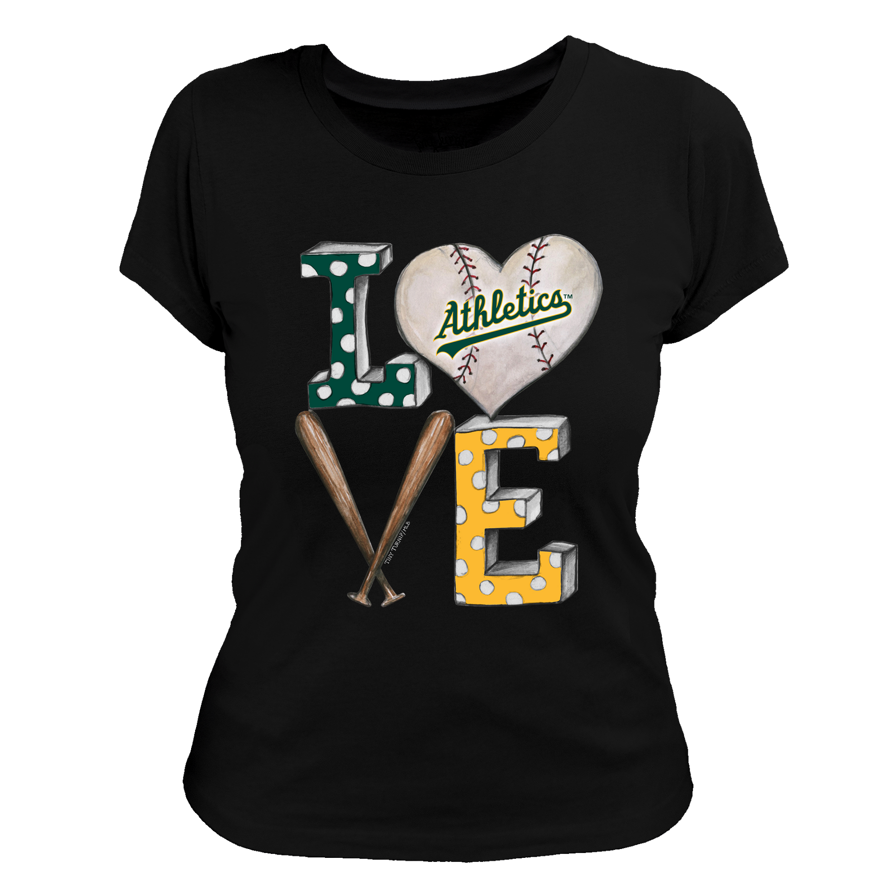 Oakland Athletics Baseball LOVE Tee Shirt